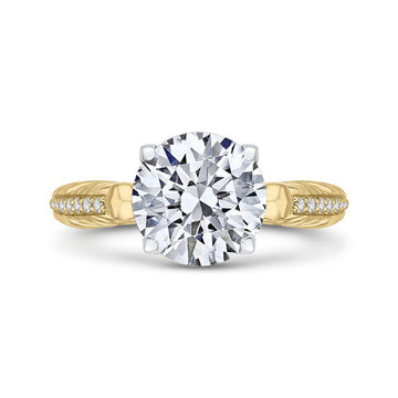 Round Diamond Engagement Ring in 18K Two-Tone Gold (Semi-Mount)